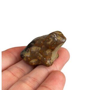 Tiny Stone Frog Sculpture Figurine Mini Decor Trinket Gift Earthy Granola Girl